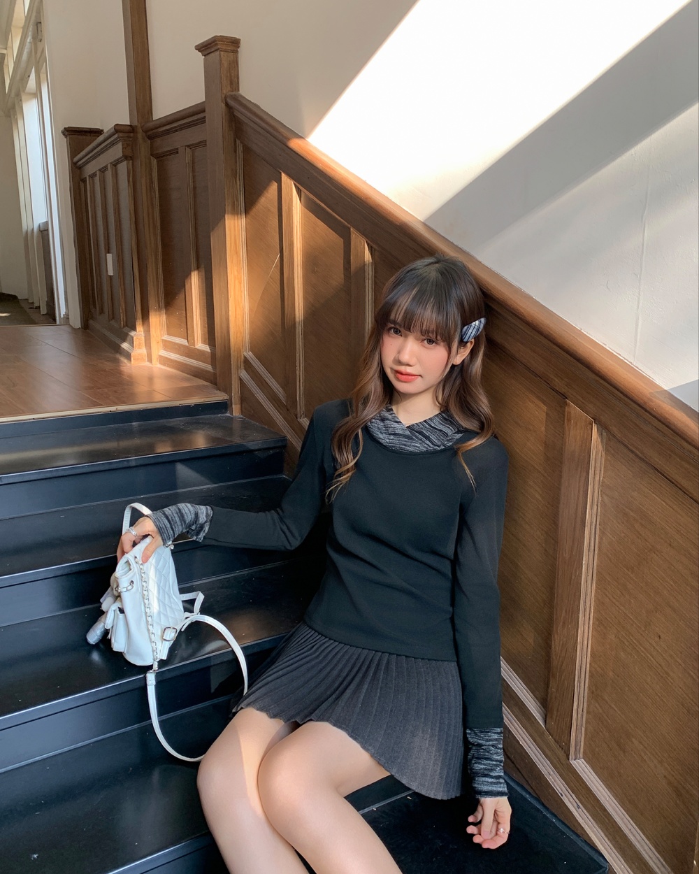 Pseudo-two bottoming shirt T-shirt for women