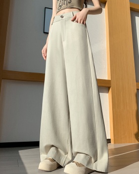 Loose suit pants slim wide leg pants for women