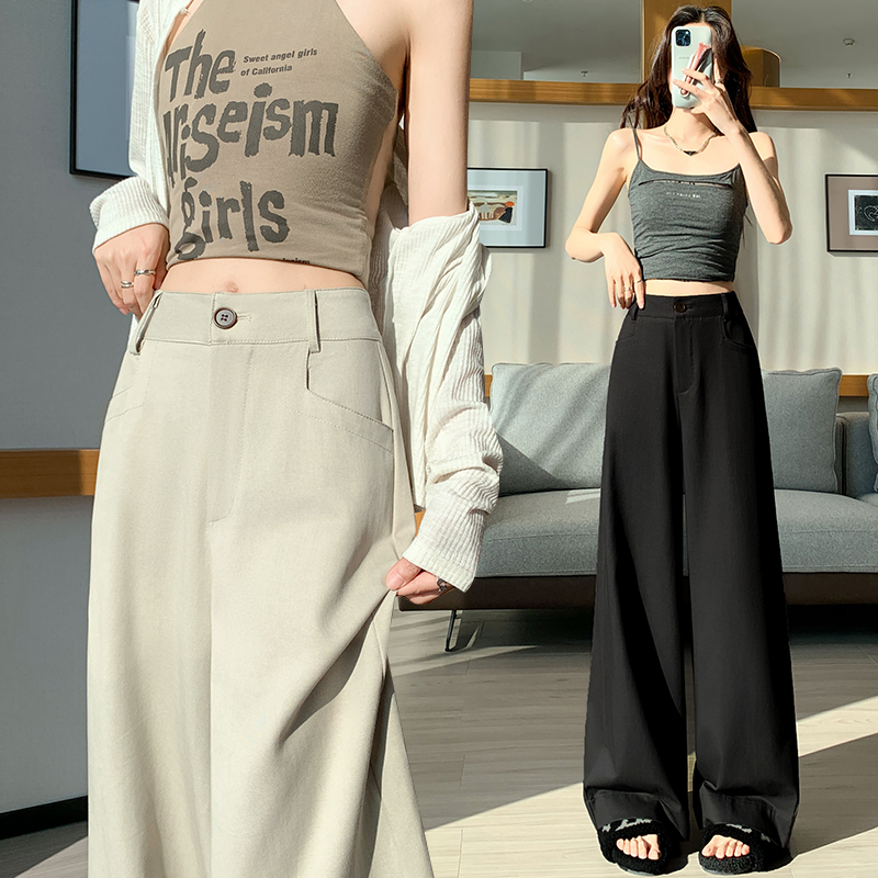 Loose suit pants slim wide leg pants for women