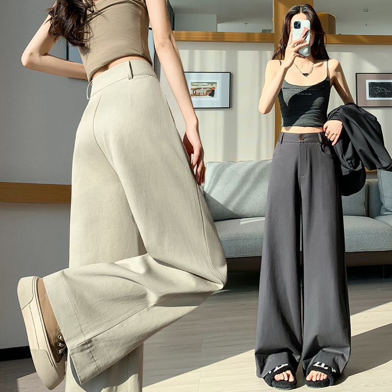 Loose suit pants slim wide leg pants for women