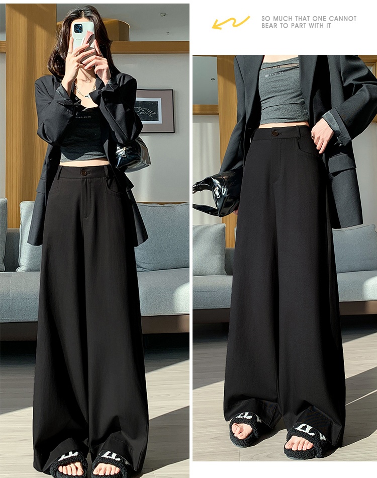 Loose suit pants slim wide leg pants for women