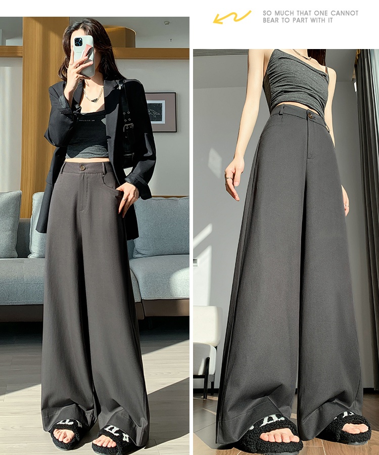 Loose suit pants slim wide leg pants for women