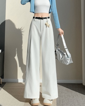 Slim washed casual pants cotton wide leg pants for women