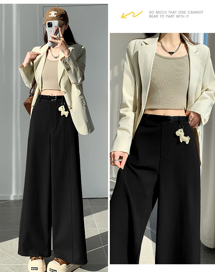 Slim washed casual pants cotton wide leg pants for women