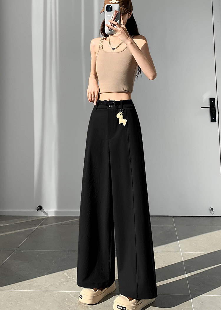 Slim washed casual pants cotton wide leg pants for women