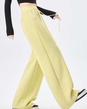 Slim loose sweatpants spring sports wide leg pants for women