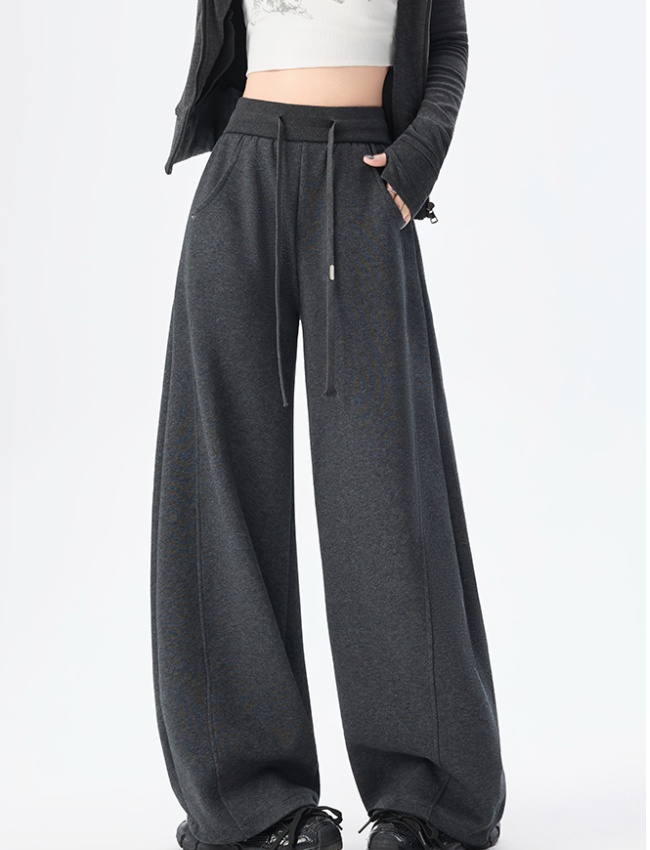 Slim loose sweatpants spring sports wide leg pants for women