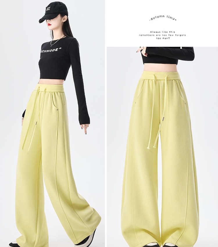Slim loose sweatpants spring sports wide leg pants for women