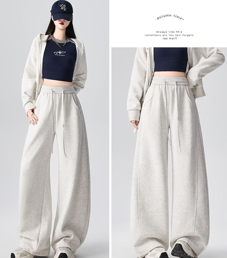 Slim loose sweatpants spring sports wide leg pants for women