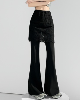Lace flare pants high elastic pants for women