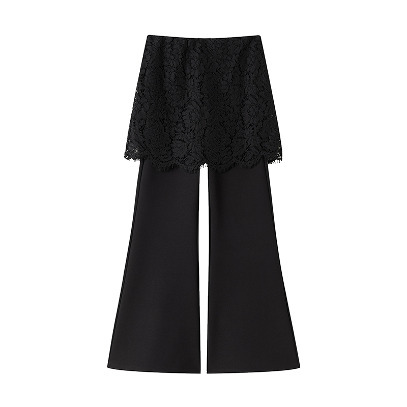 Lace flare pants high elastic pants for women
