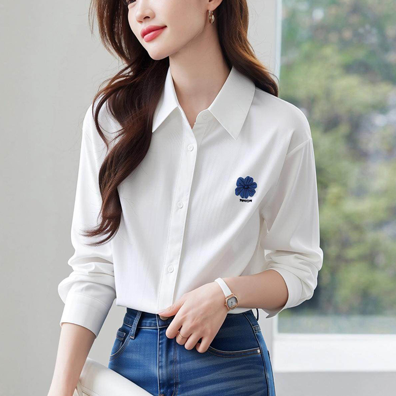 Casual bottoming tops all-match shirt for women