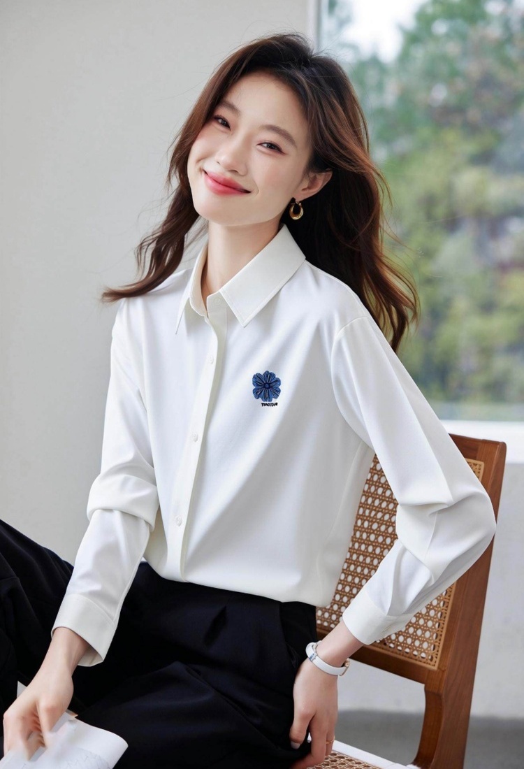 Casual bottoming tops all-match shirt for women
