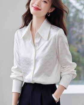 Satin France style shirt Western style tops for women