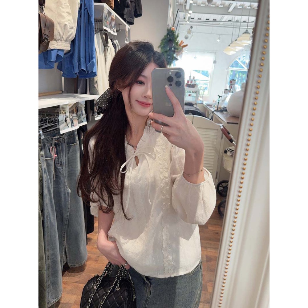 Casual spring tops white shirt for women