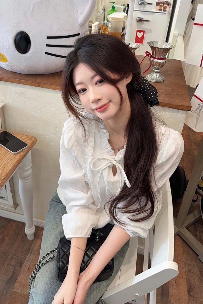 Casual spring tops white shirt for women