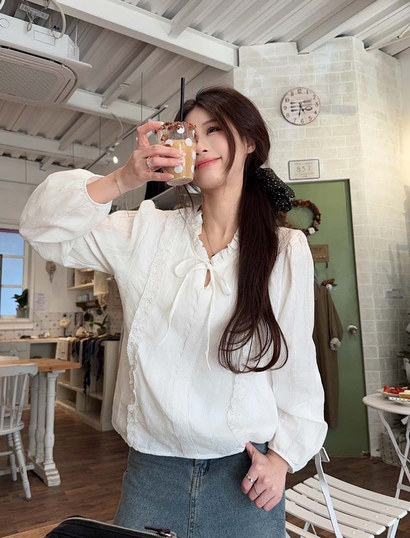 Casual spring tops white shirt for women