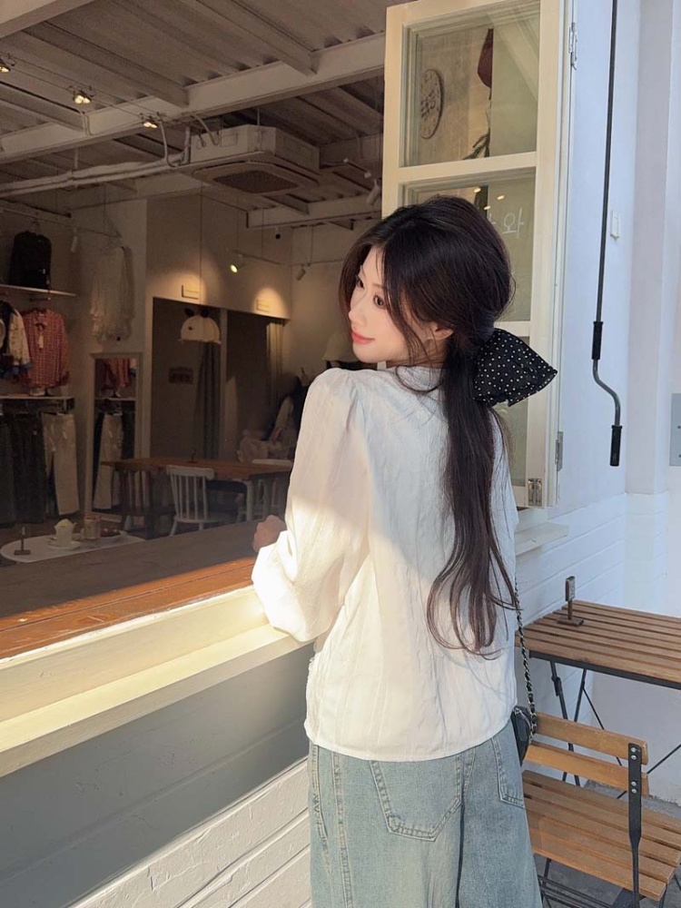 Casual spring tops white shirt for women