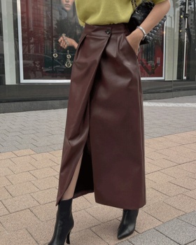 Summer fashion European style split high waist skirt