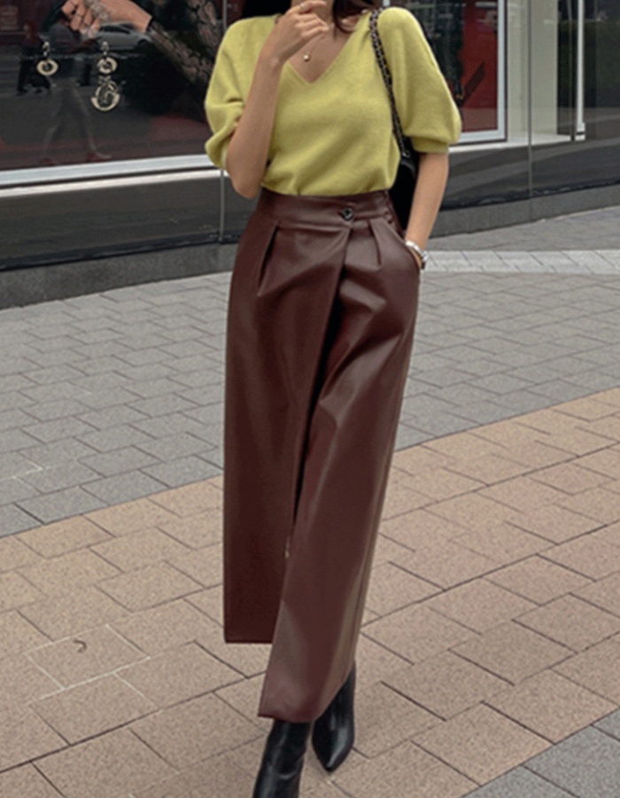 Summer fashion European style split high waist skirt