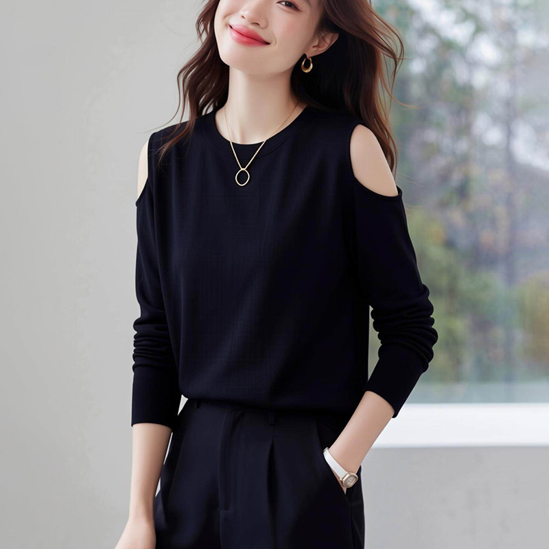 Pullover long sleeve bottoming shirt loose tops