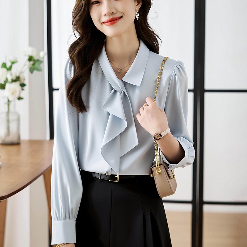 Fashion satin tops Western style shirt for women