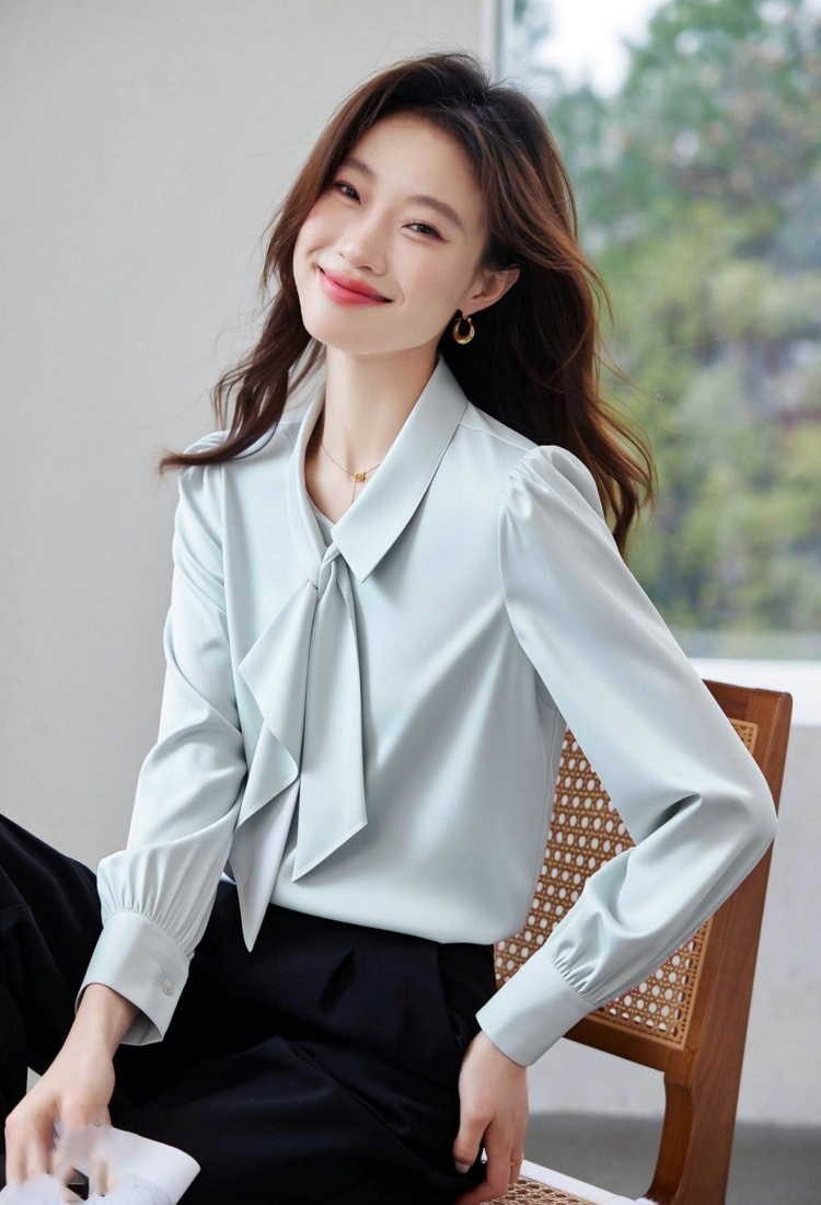 Fashion satin tops Western style shirt for women