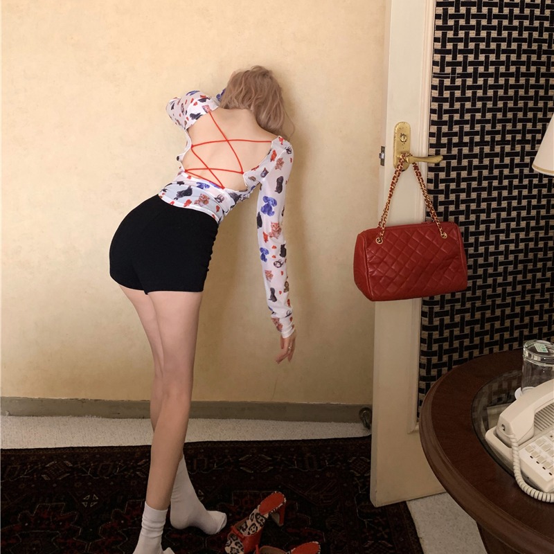 Chouzhe printing tops animal enticement T-shirt for women