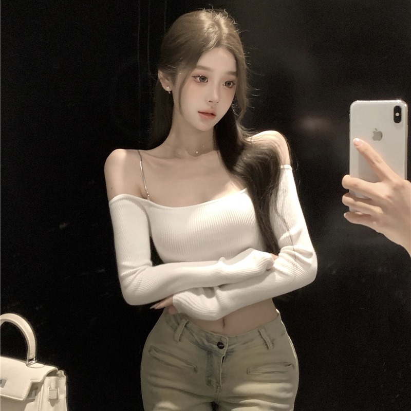 Sling enticement wrapped chest slim short tops for women