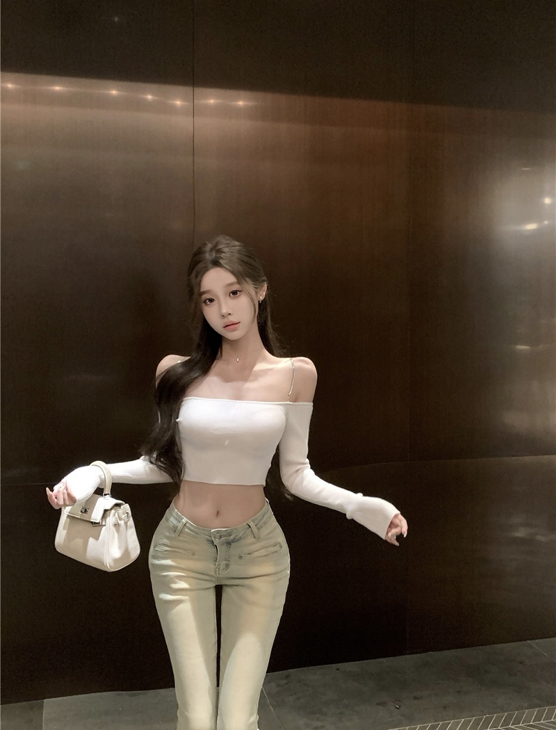 Sling enticement wrapped chest slim short tops for women