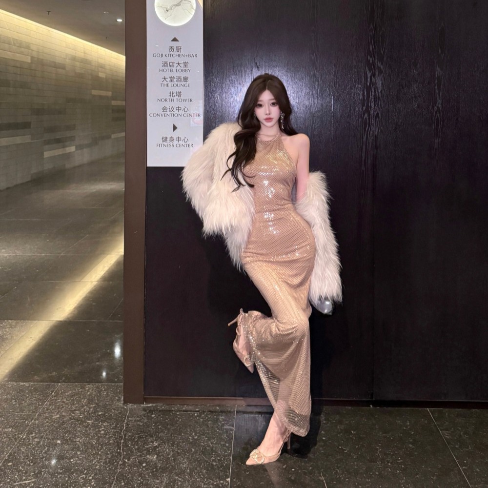 Vacation France style dress temperament evening dress