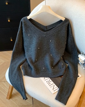 Loose slim long sleeve sweater thick lazy tops