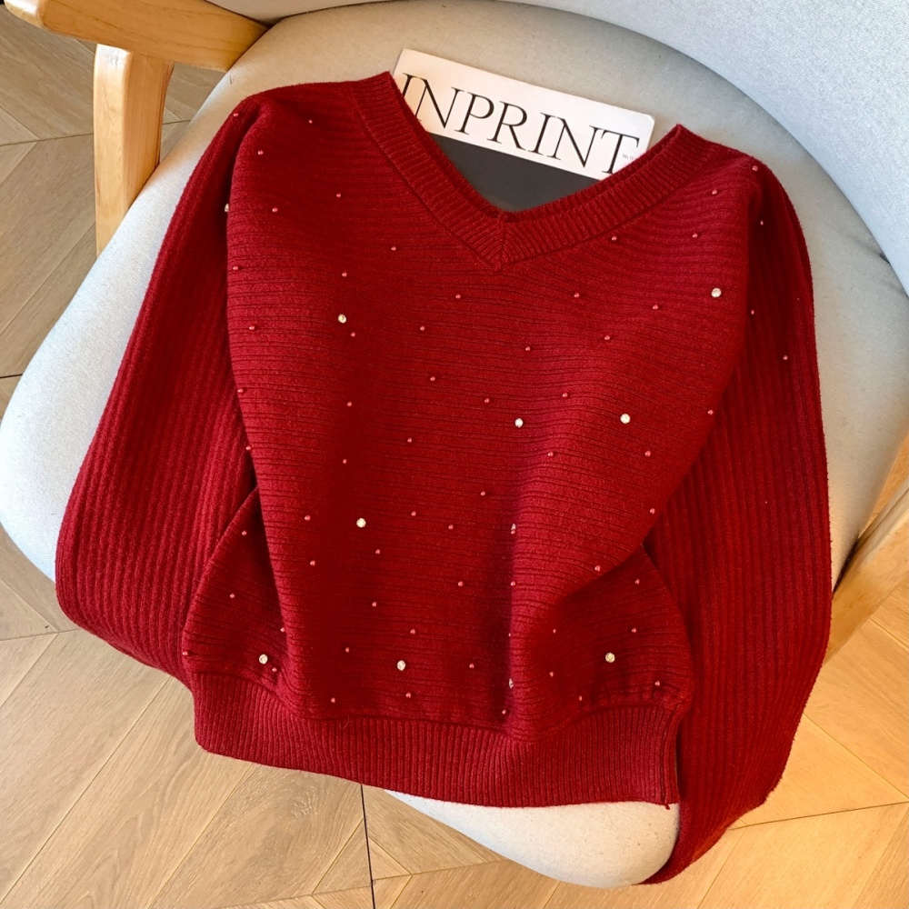 Loose slim long sleeve sweater thick lazy tops