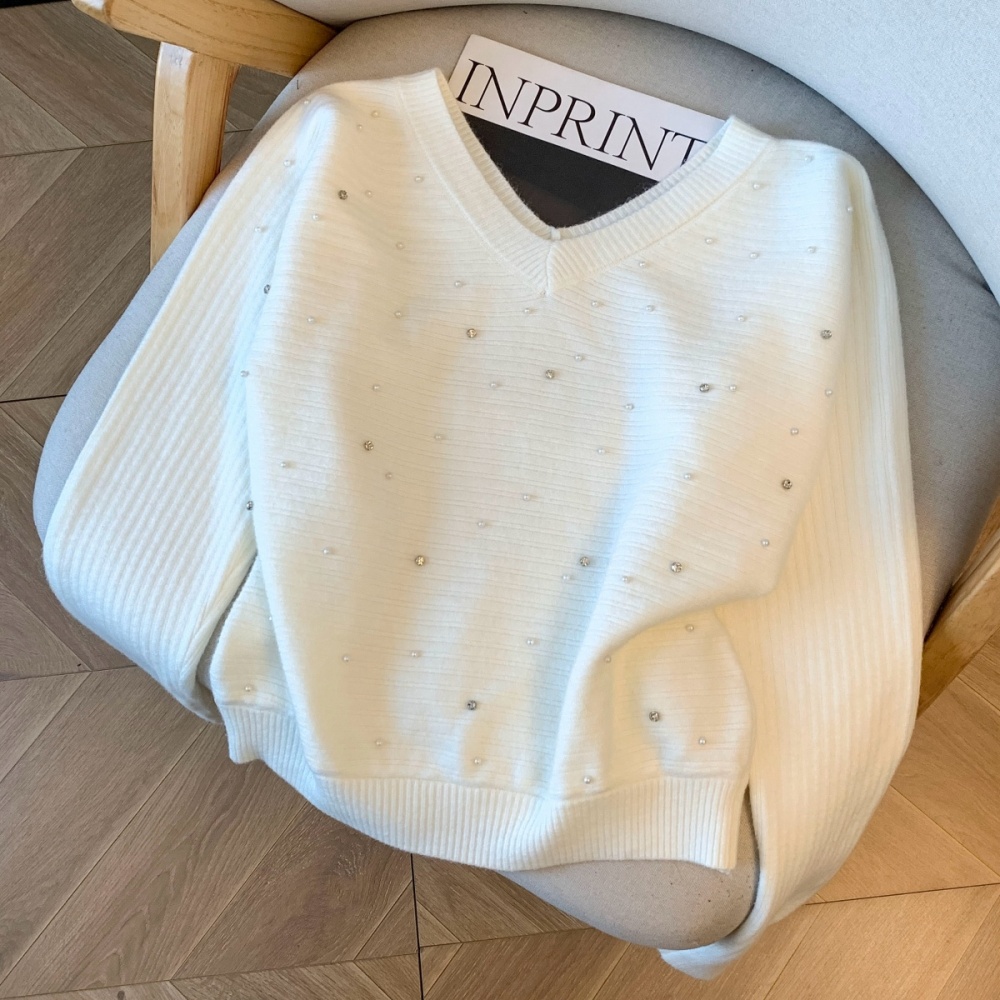 Loose slim long sleeve sweater thick lazy tops