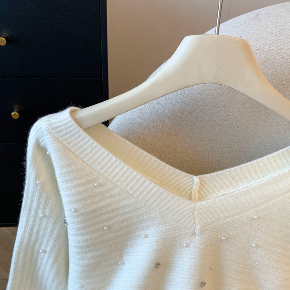 Loose slim long sleeve sweater thick lazy tops