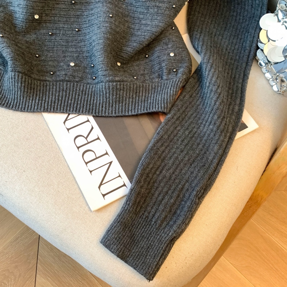 Loose slim long sleeve sweater thick lazy tops