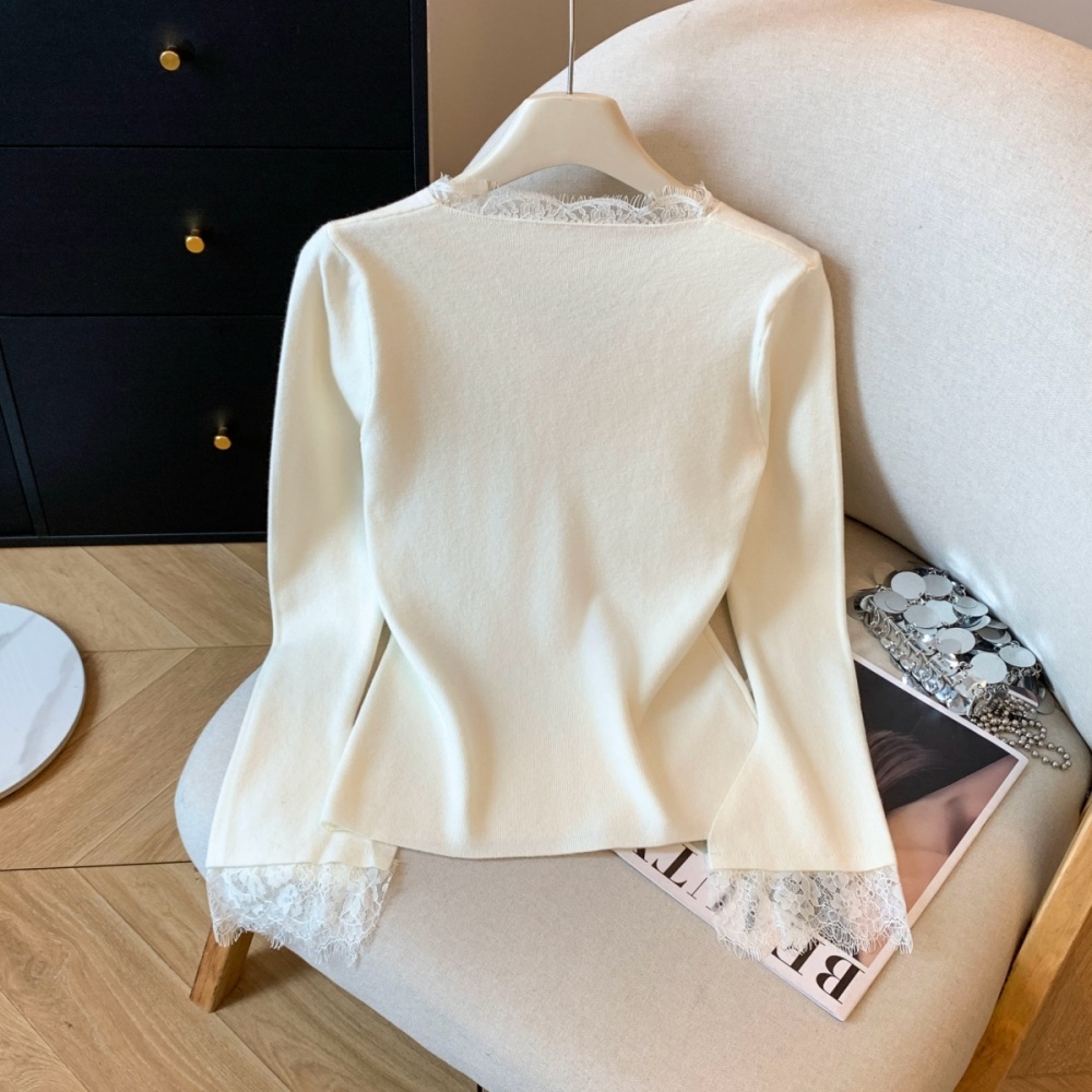 Autumn and winter sweater V-neck tops for women