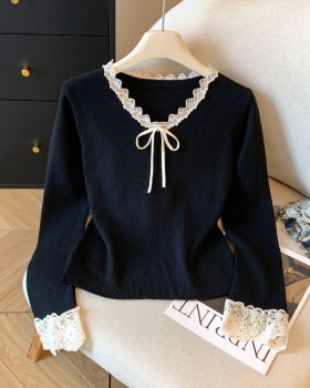 Sweet bottoming shirt lace tops for women