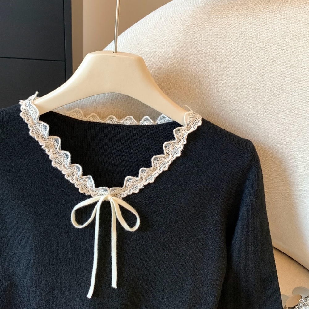 Sweet bottoming shirt lace tops for women