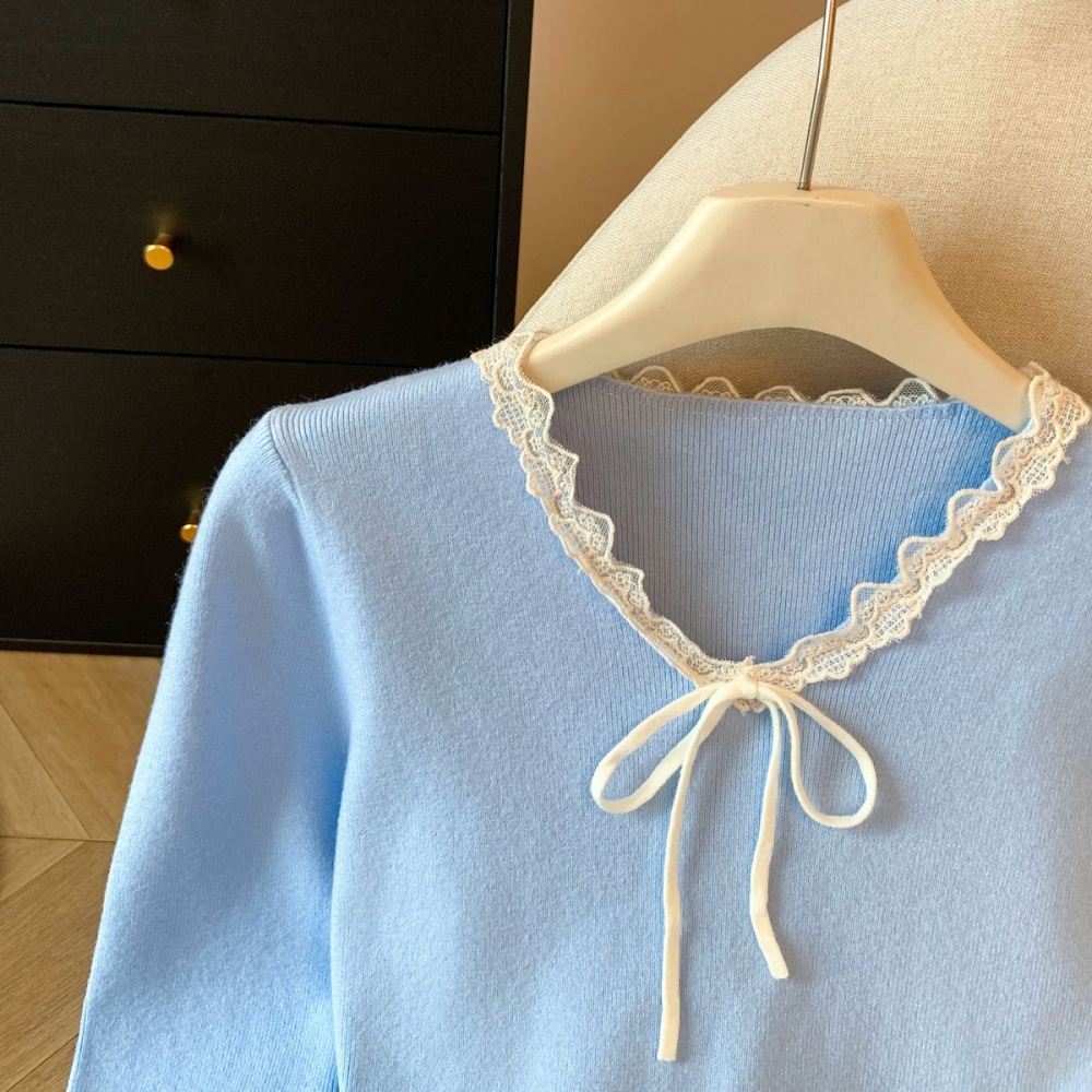 Sweet bottoming shirt lace tops for women