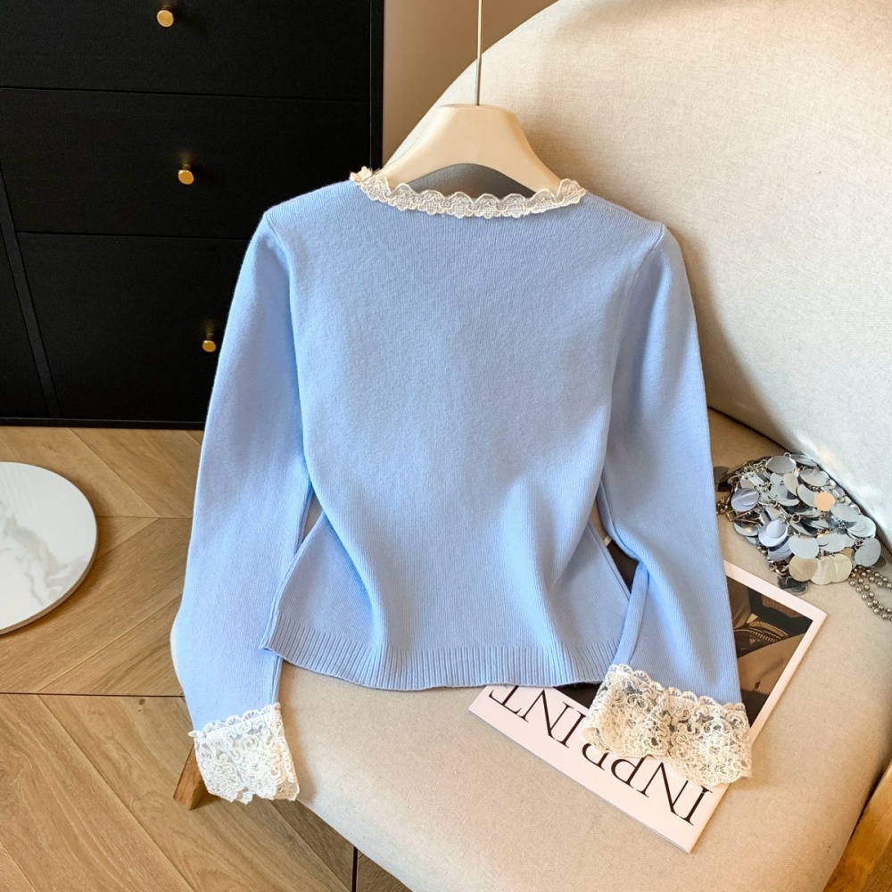 Sweet bottoming shirt lace tops for women