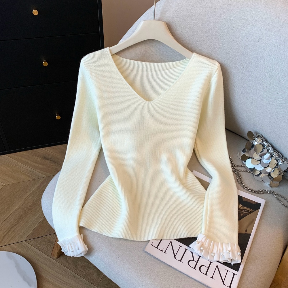 Lace slim tops chanelstyle winter sweater 2pcs set