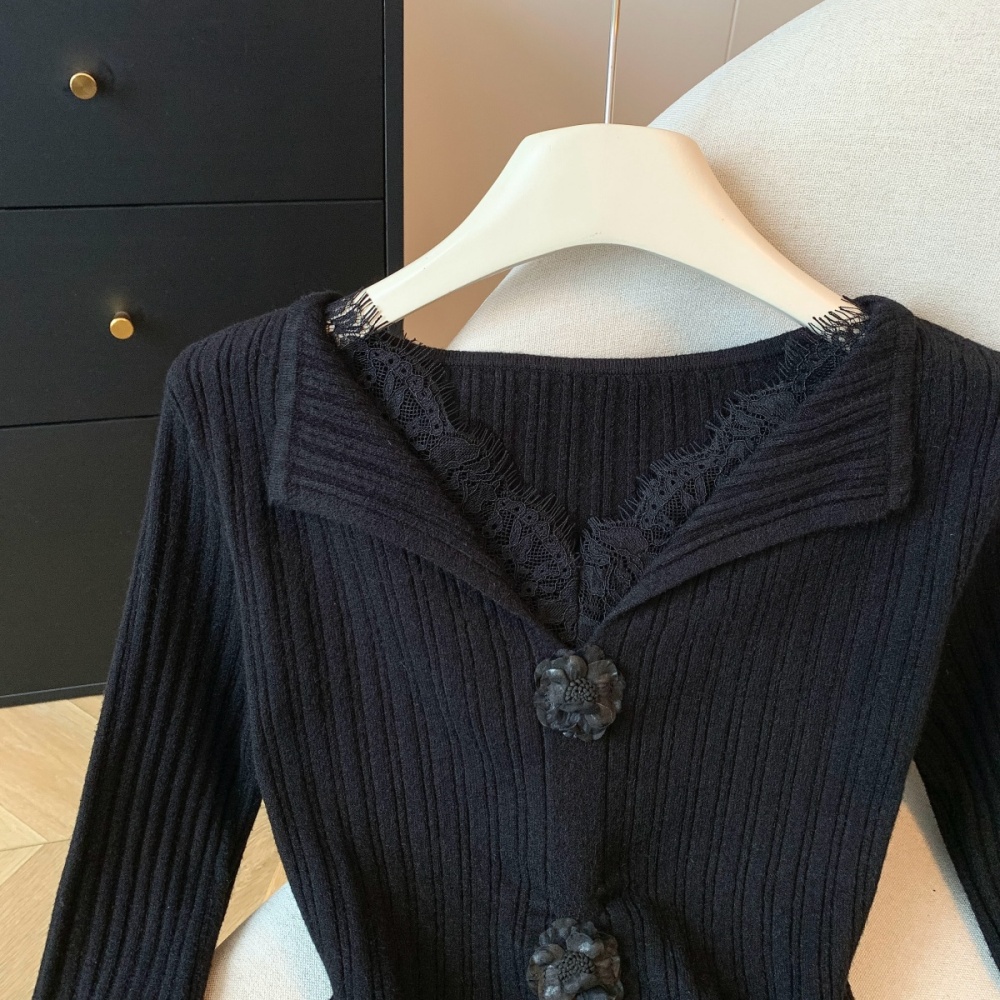 Lace knitted sweater winter shirts for women