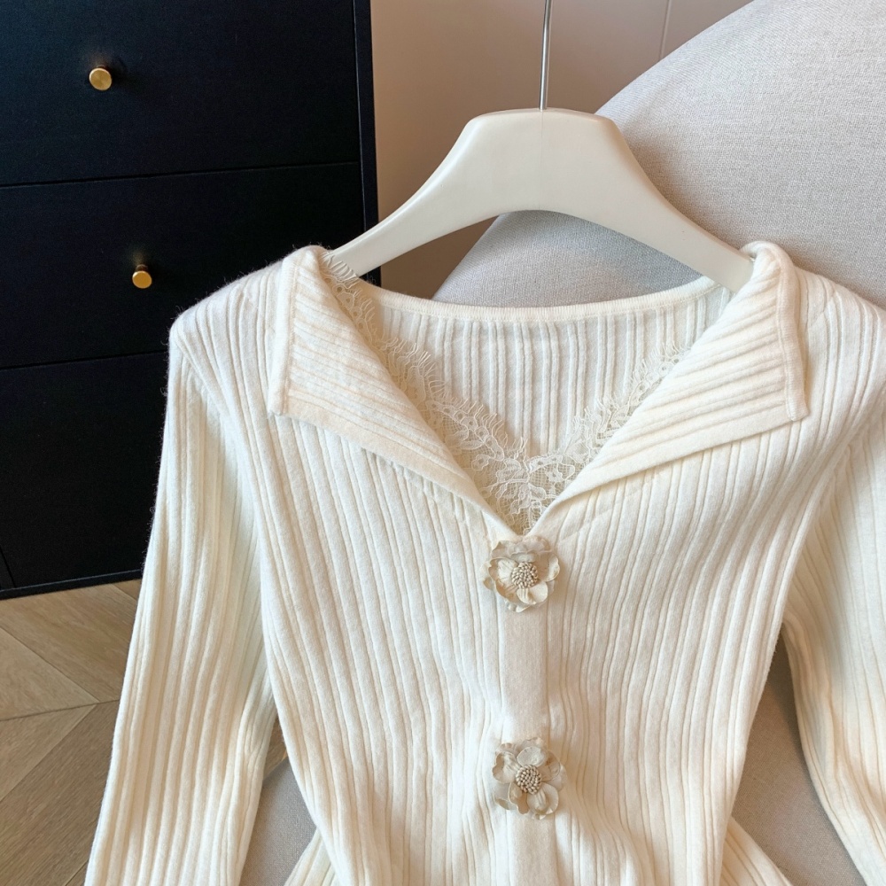 Lace knitted sweater winter shirts for women