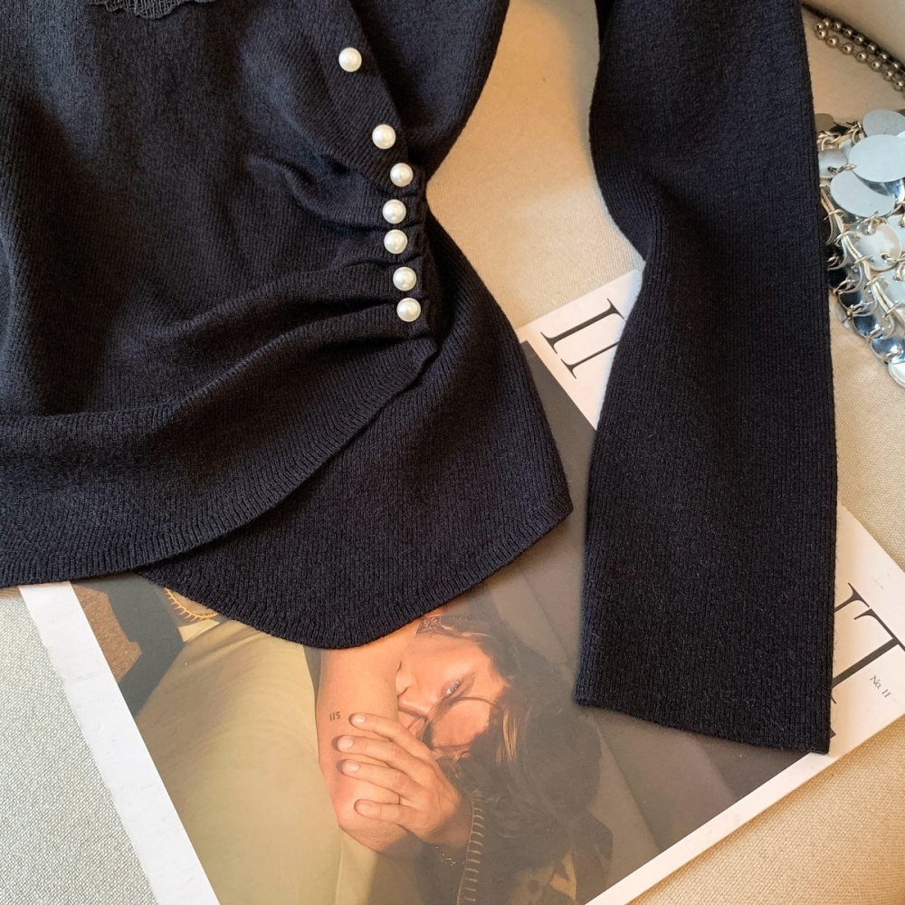 V-neck slim tops temperament winter sweater