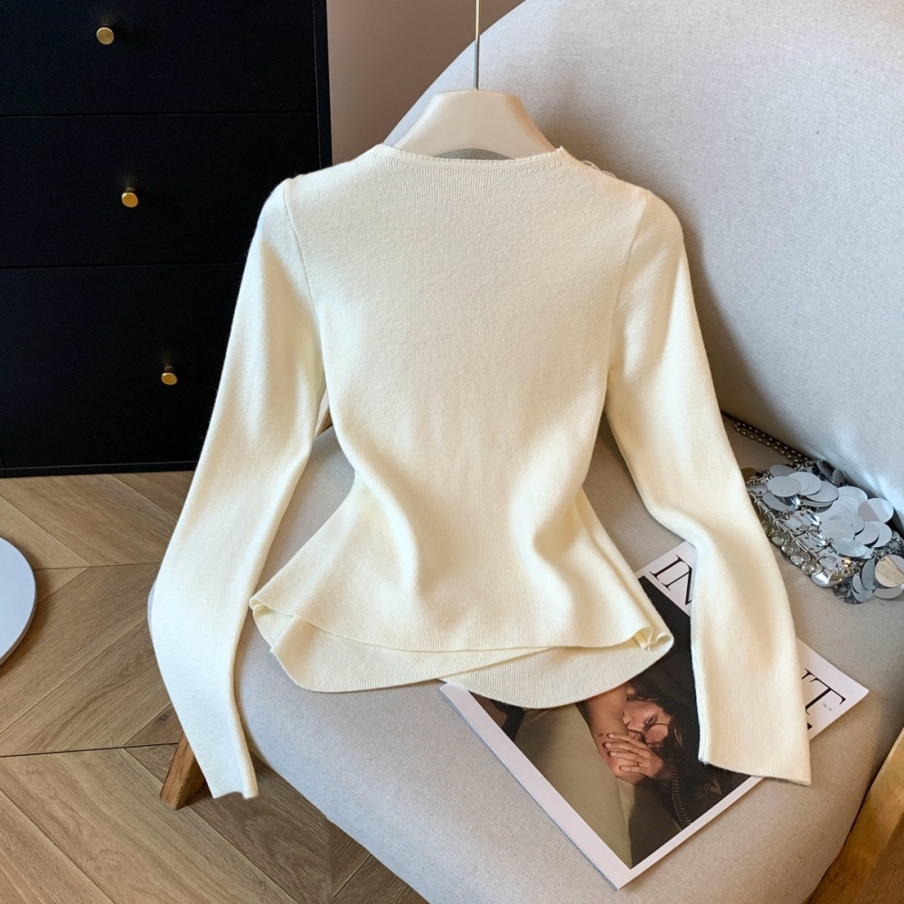 V-neck slim tops temperament winter sweater