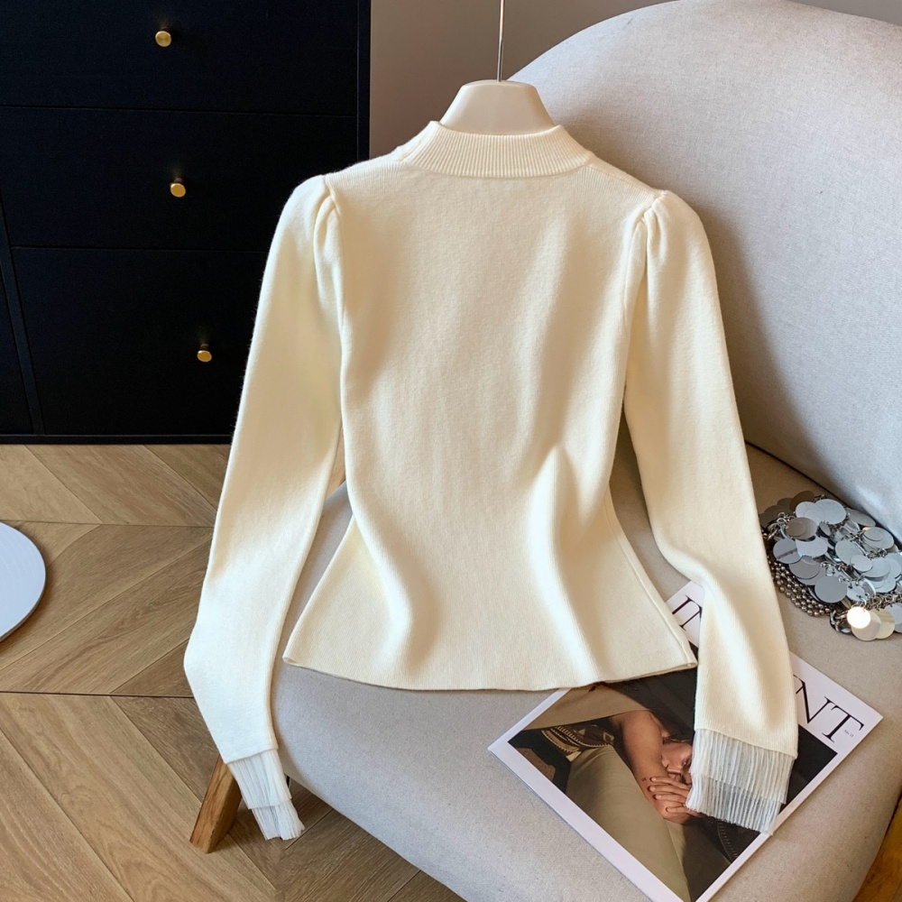 Winter bow sweater beading long sleeve tops for women