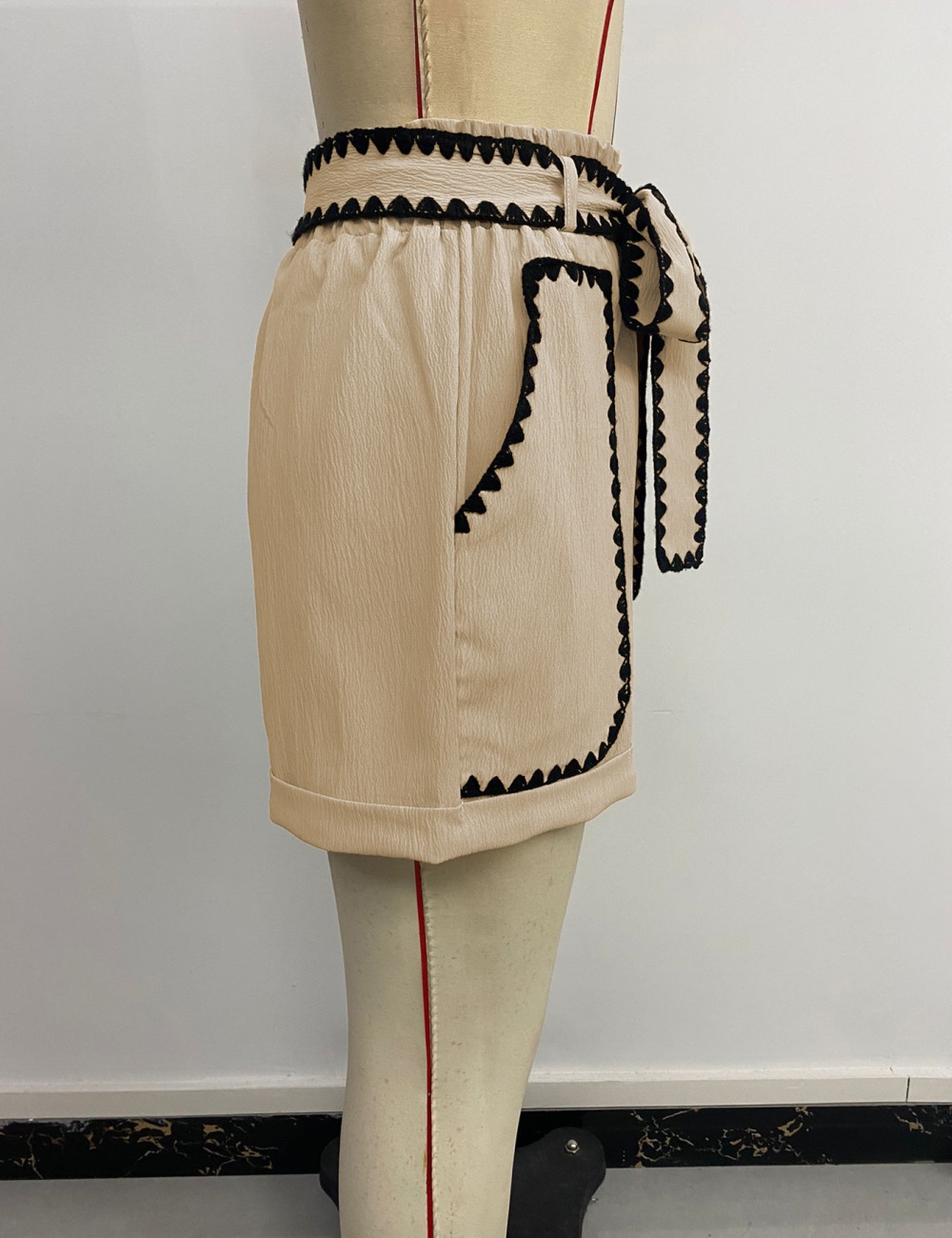 Vacation high waist bow frenum Casual loose shorts