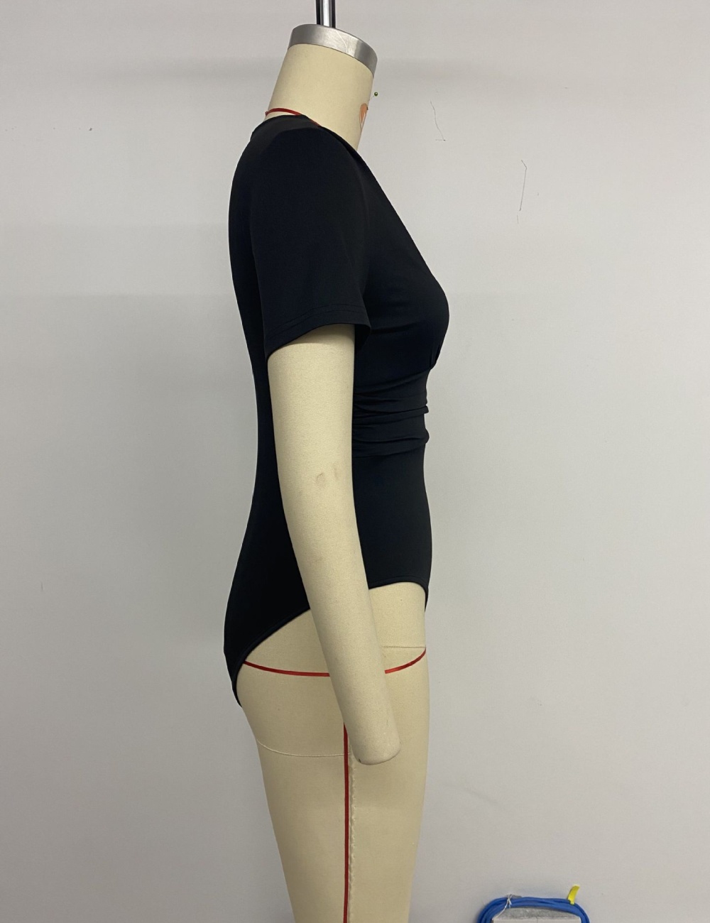 Splice Casual black summer lace V-neck all-match leotard