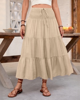 Casual European style big skirt vacation pure skirt